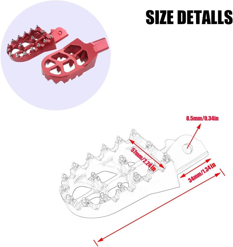 Adsspro Motorcycle CNC Aluminum Foot Pegs Rests Footpegs + Folding Gear Shifter Shift Lever for CRF150F 2003-2017 CRF230F 2003-2017 2019 Dirt Pit Bike (Red) - Image 2